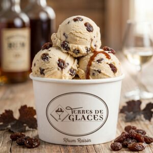 Crème glacée rhum raisin