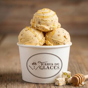 Crème glacée artisanale nougat miel