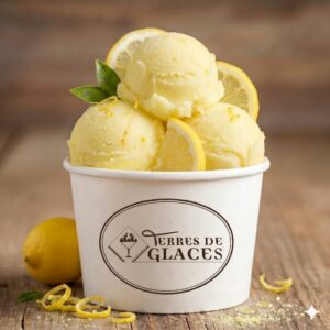 sorbet artisanal au citron jaune
